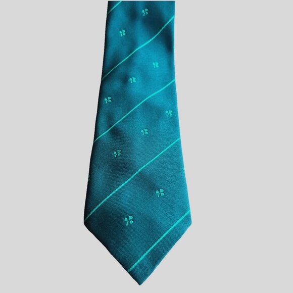 Blarney Woollen Mills Mens Green Shamrock Tie Made in Ireland St Patricks Clover - Picture 1 of 5